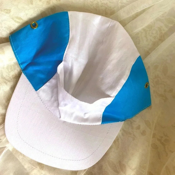 Unisex Boys/Girls Kids Blue & White Cotton Baseball Hat Cap with Front pouch - Picture 1 of 6
